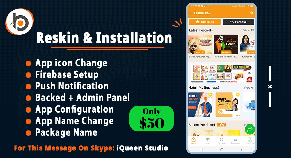 BrandPeak: Festival Poster Maker, Business Post, Political Post Maker App