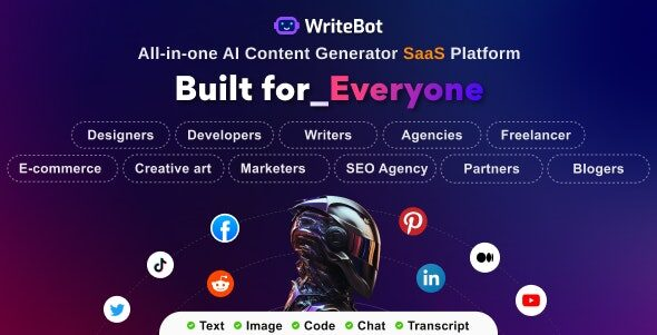 WriteBot – AI Content Generator SaaS Platform